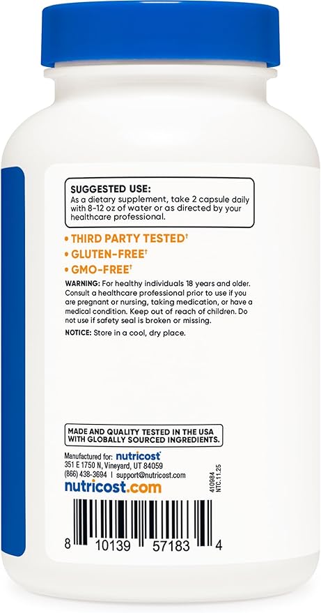 Nutricost Triple Magnesium Complex 300 Mg - 120 Capsules | نيوتريكوست مركب ثلاثي المغنيسيوم 300 ملغ - 120 كبسولة
