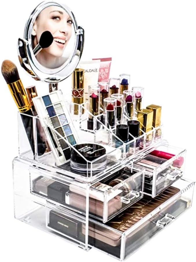Tools & Cases Acrylic Cosmetic Organizer | منظم مكياج شفاف مع مرآة
