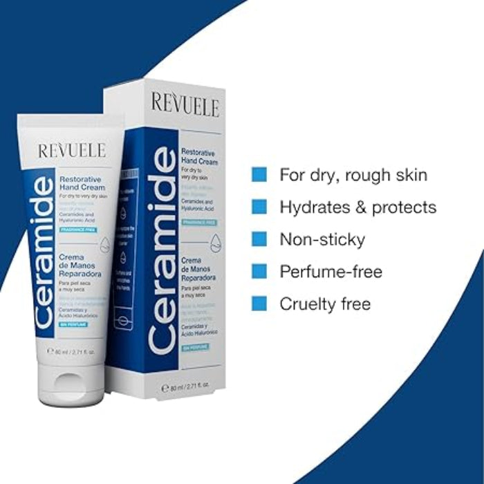 Revuele Ceramide Restoring Hand Cream - 80ml | ريفويل كريم اليدين للترميم بالسيراميد - 80مل