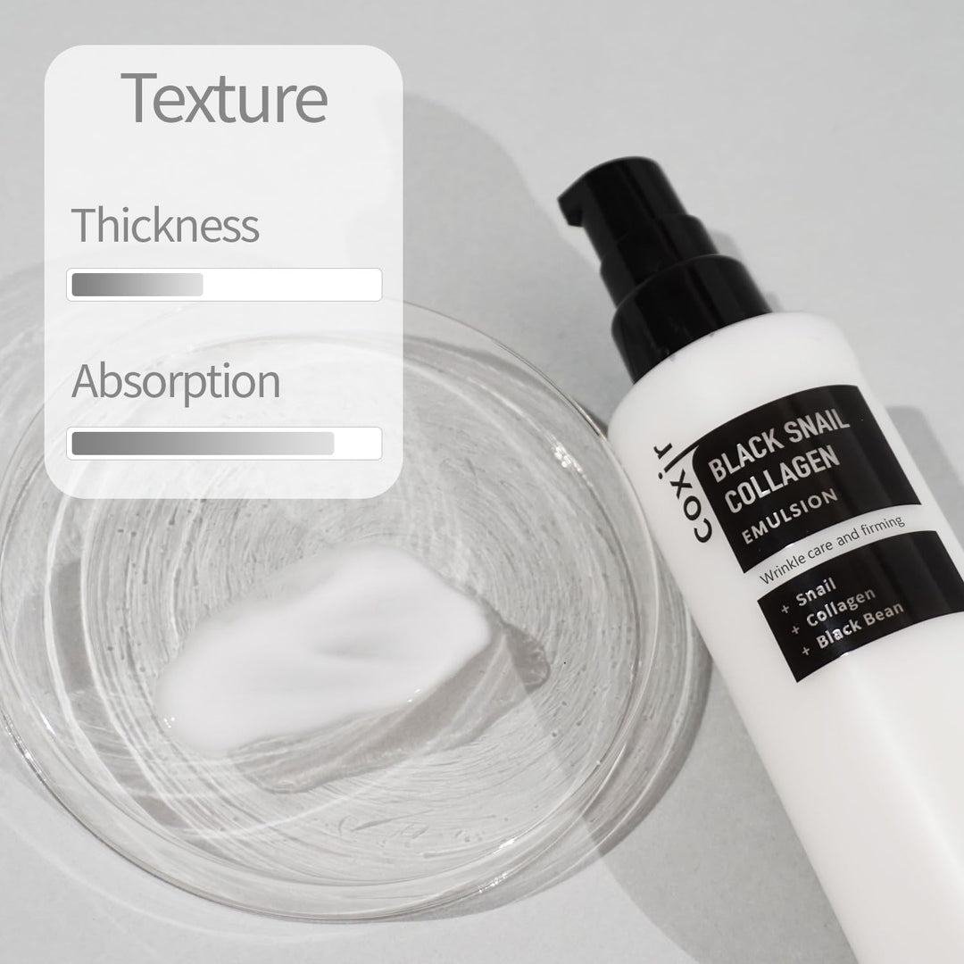 Coxir Black Snail Collagen emulsio - 100ml| كوكسر إيمولشن الحلزون الأسود بالكولاجين-100 مل