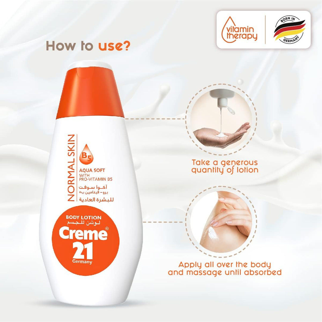 Creme21 Germany Aqua Soft Body Lotion Normal Skin - 400ml | كريمي 21 جيرمني لوةشن مرطب للجسم -400 مل