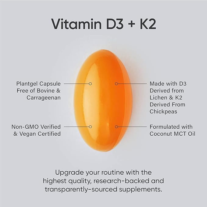 Sports Research Vitamin K2 + D3 60 Veggie Softgels | سبورتس ريسيرش فيتامين K2 + D3 60 كبسولة لينة نباتية