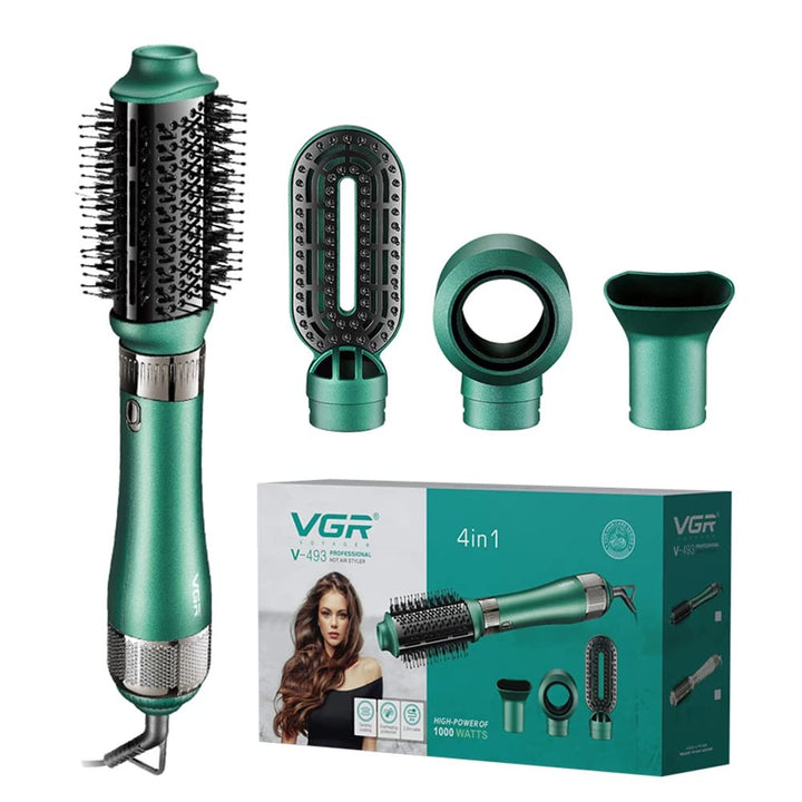 VGR Drying And Curling Rotate Left Of Right Max Powder 1200W Green | في جي ار جهاز تصفيف شعر 4 في 1 #4