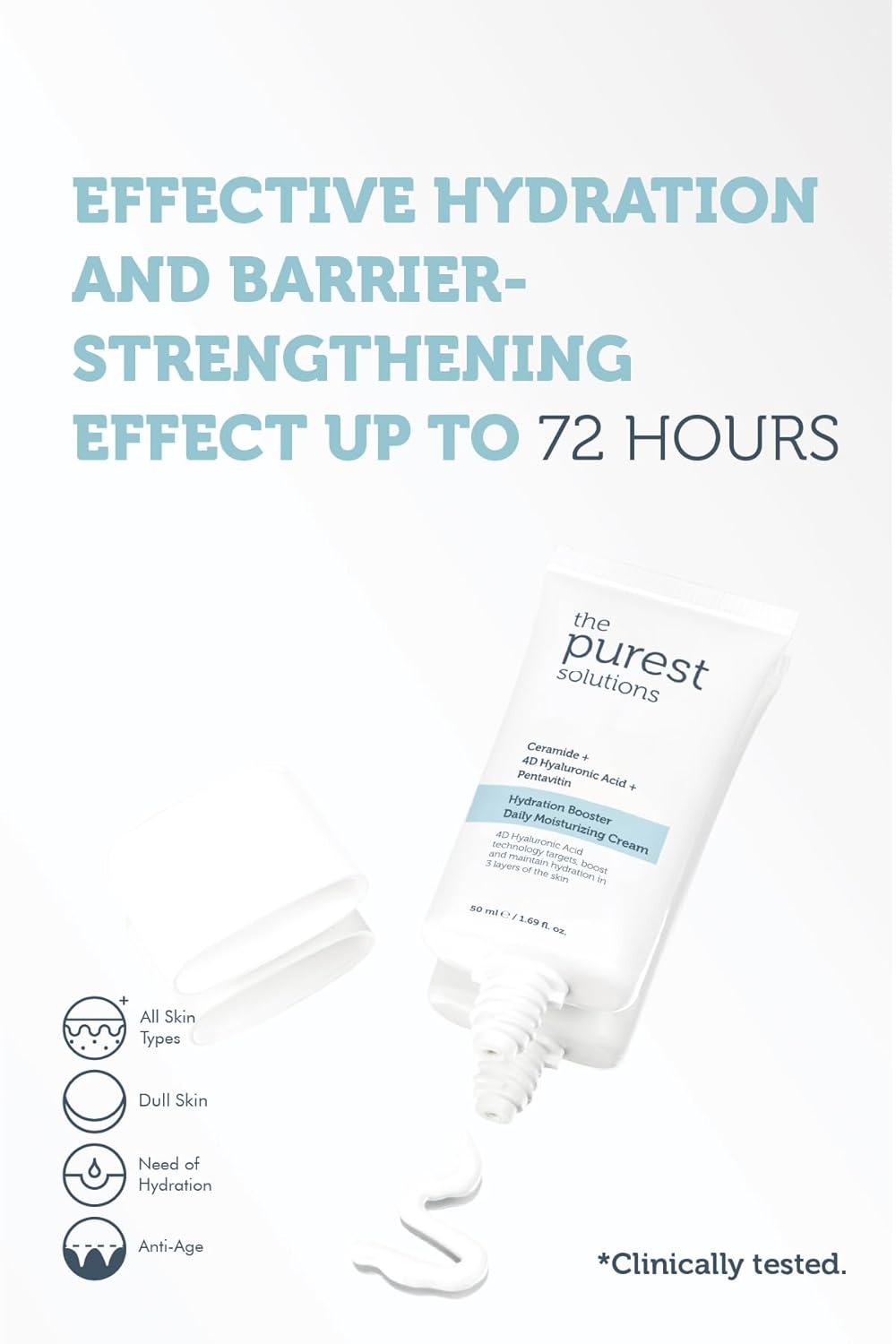 The Purest Ceramide + 4D Hyaluronic Acid + Pentavitin - 15ml| ذا بيوريست كريم الترطيب اليومي -15 مل