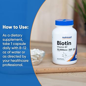 Nutricost Biotin Vitamin B7 10,000mcg 10mg - 240 Capsules | نوتري كوست بيوتين فيتامين ب7 10000 ميكروغرام - 240 كبسولة #4