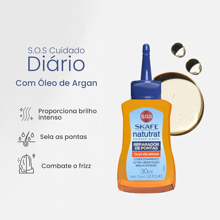 SKAFE Natutrat Rep Arador De Pontas Oleo De Argan - 30ml| سكاف زيت الاورغان لاصلاح اطراف الشعر -30 مل