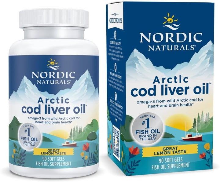 Nordic Naturals Arctic Cod Liver Oil - 90 Soft Gels | نورديك ناتورالز زيت كبد سمك القد القطبي - 90 كبسولة