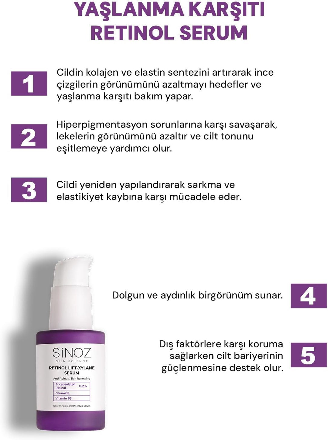 Sinoz Retinol Lift-Xylane Serum - 30ml| سينوز سيروم مضاد للشيخوخة -30 مل