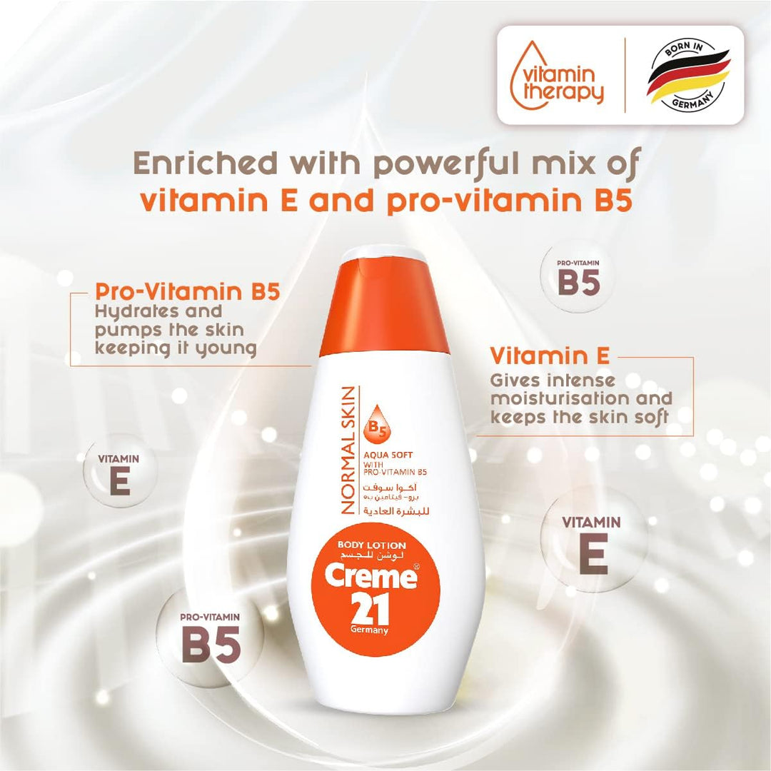 Creme21 Germany Aqua Soft Body Lotion Normal Skin - 400ml | كريمي 21 جيرمني لوةشن مرطب للجسم -400 مل
