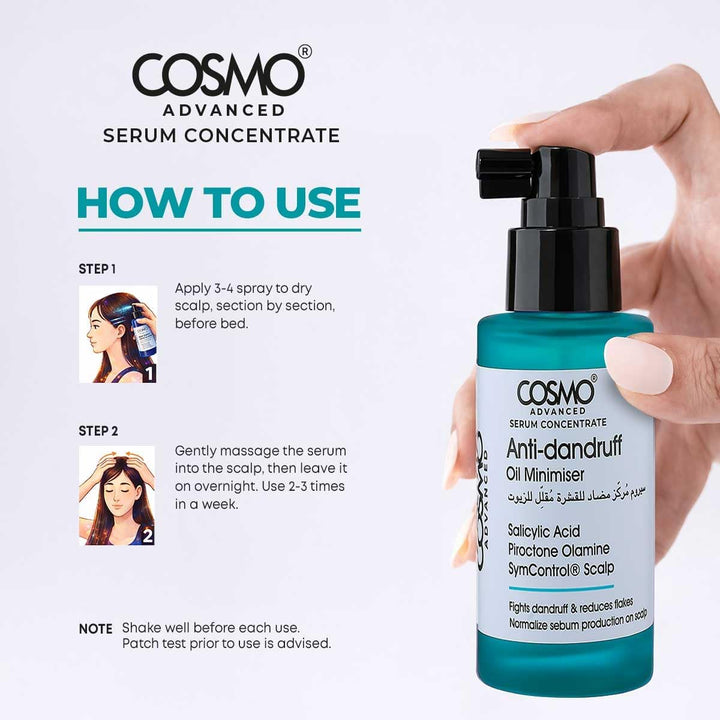 Cosmo Serum Concentrate Anti Dandruff Oil Minimiser - 60ml | كوزمو سيروم مضاد للقشرة ومقلل للزيوت - 60مل