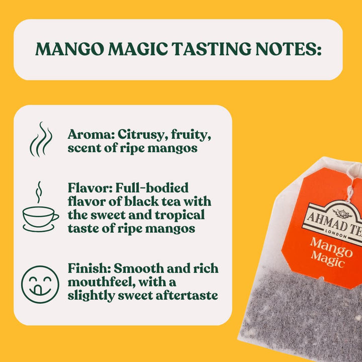 Ahmad Tea Mango Magic Black Tea - 20 Pcs |شاي احمد أسود مانجو ماجيك – 20 كيس شاي