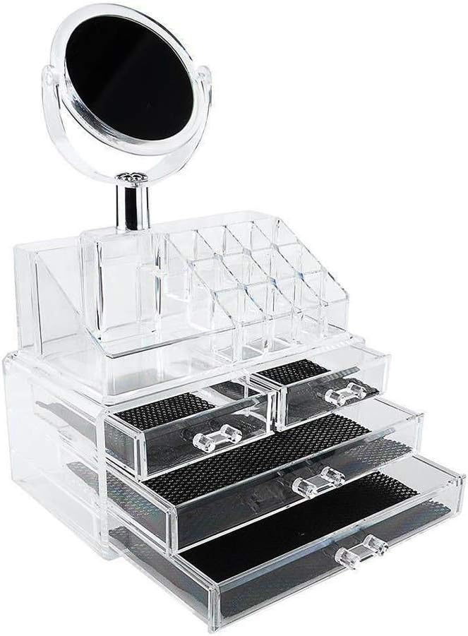 Tools & Cases Acrylic Cosmetic Organizer | منظم مكياج شفاف مع مرآة