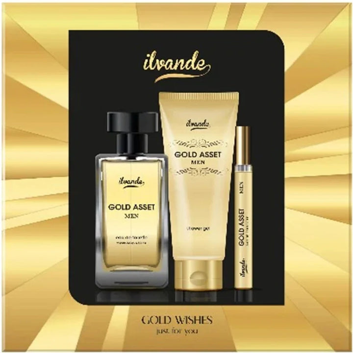 ilvande Gold Wishes Set - 3Pcs | ايلفاند مجموعة عناية للرجال - 3 قطع