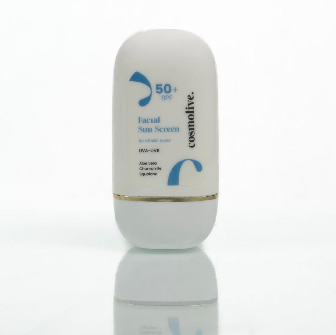 cosmolive Facial Sunscreen 50+ Spf For All Skin Types Squalane - 50ml | كوزمو لايف واقي شمسي +50 لكل انواع البشرة بالسكوالان - 50 مل