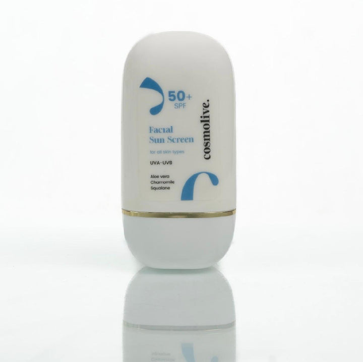 cosmolive Facial Sunscreen 50+ Spf For All Skin Types Squalane - 50ml | كوزمو لايف واقي شمسي +50 لكل انواع البشرة بالسكوالان - 50 مل