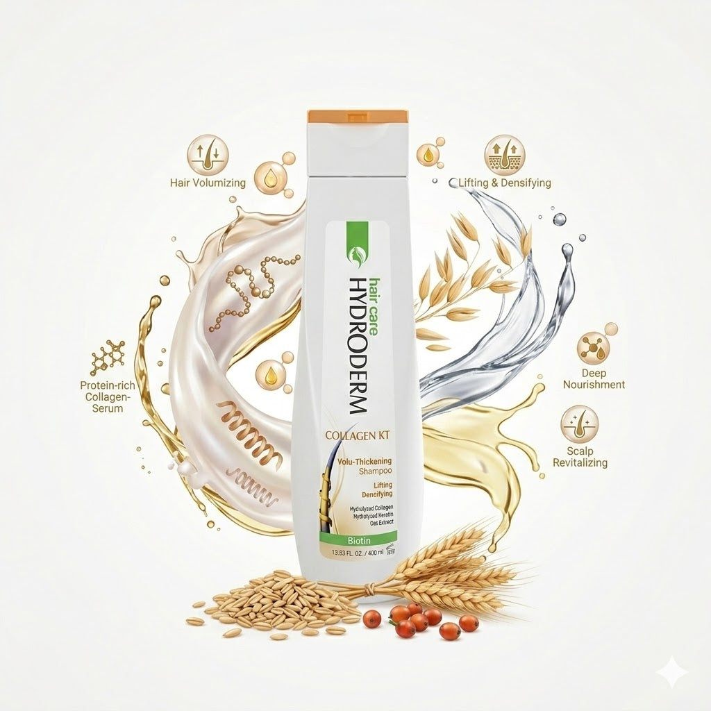 HYDRODERM Keratin Collagen Hair Volumizing Shampoo - 400ml | هيدروديرم شامبو لتكثيف الشعر - 400 مل