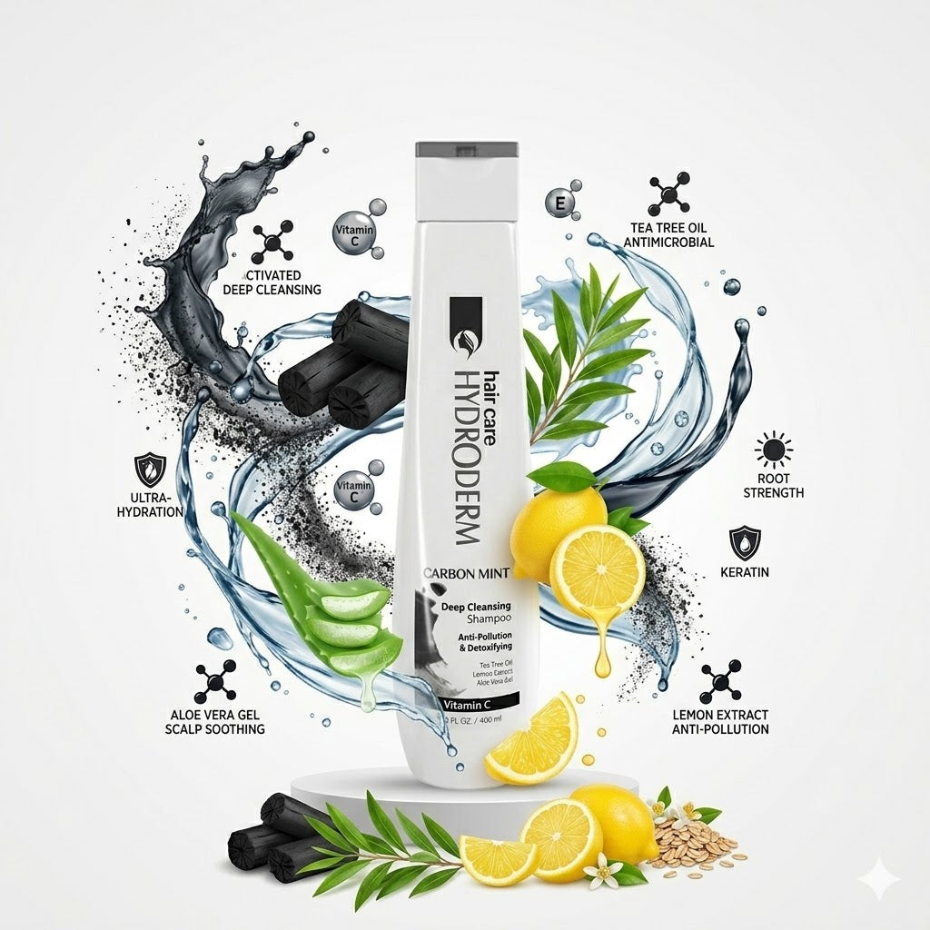 HYDRODERM Deep Cleansing Carbon Shampoo - 400ml | هيدروديرم شامبو منقي لفروة الرأس - 400 مل
