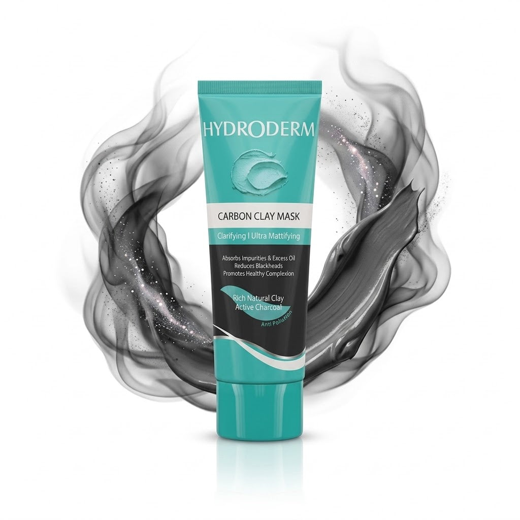 Hydroderm Carbon Clay Mask - 100ml | هيدروديرم قناع الكبرون و الفحم النشط للوجه - 100 مل