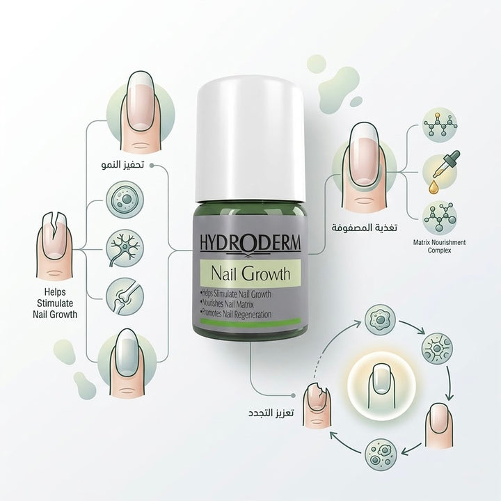 HYDRODERM Nail Growth - 8ml | هيدروديرم مقوي للأظافر - 8 مل