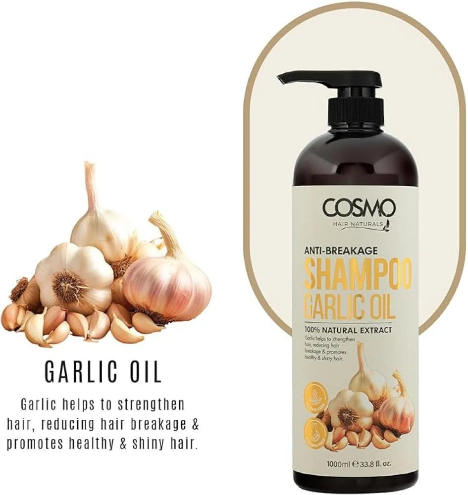 COSMO Anti- breakage shampoo garlic oil - 1000ml | كوزمو شامبو مضاد للتقصف بزيت التوم - 1000 مل