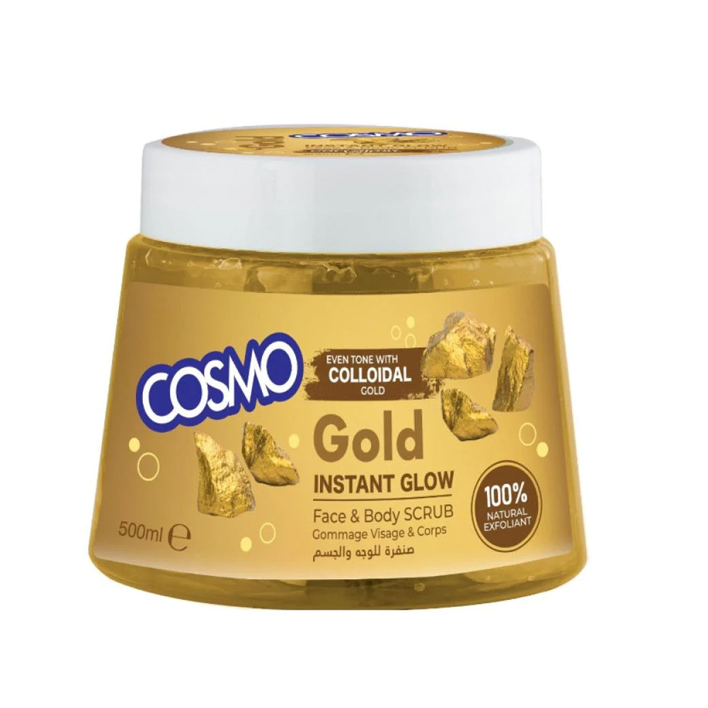 COSMO Instant Glow Face & Body Cream Gold - 500ml | كوزمو مقشر للوجه و الجسم - 500 مل