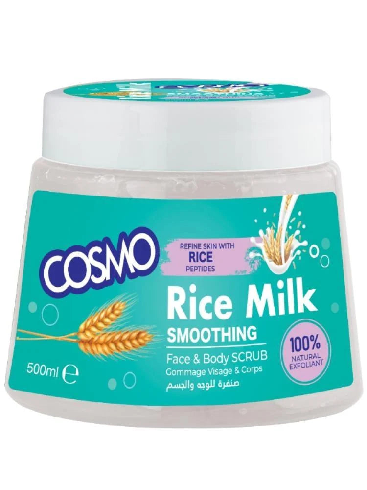 COSMO Rice Milk Smoothing Face & Body Scrub - 500ml | كوزمو مقشر الوجه و الجسم بالحليب و الأرز - 500 مل