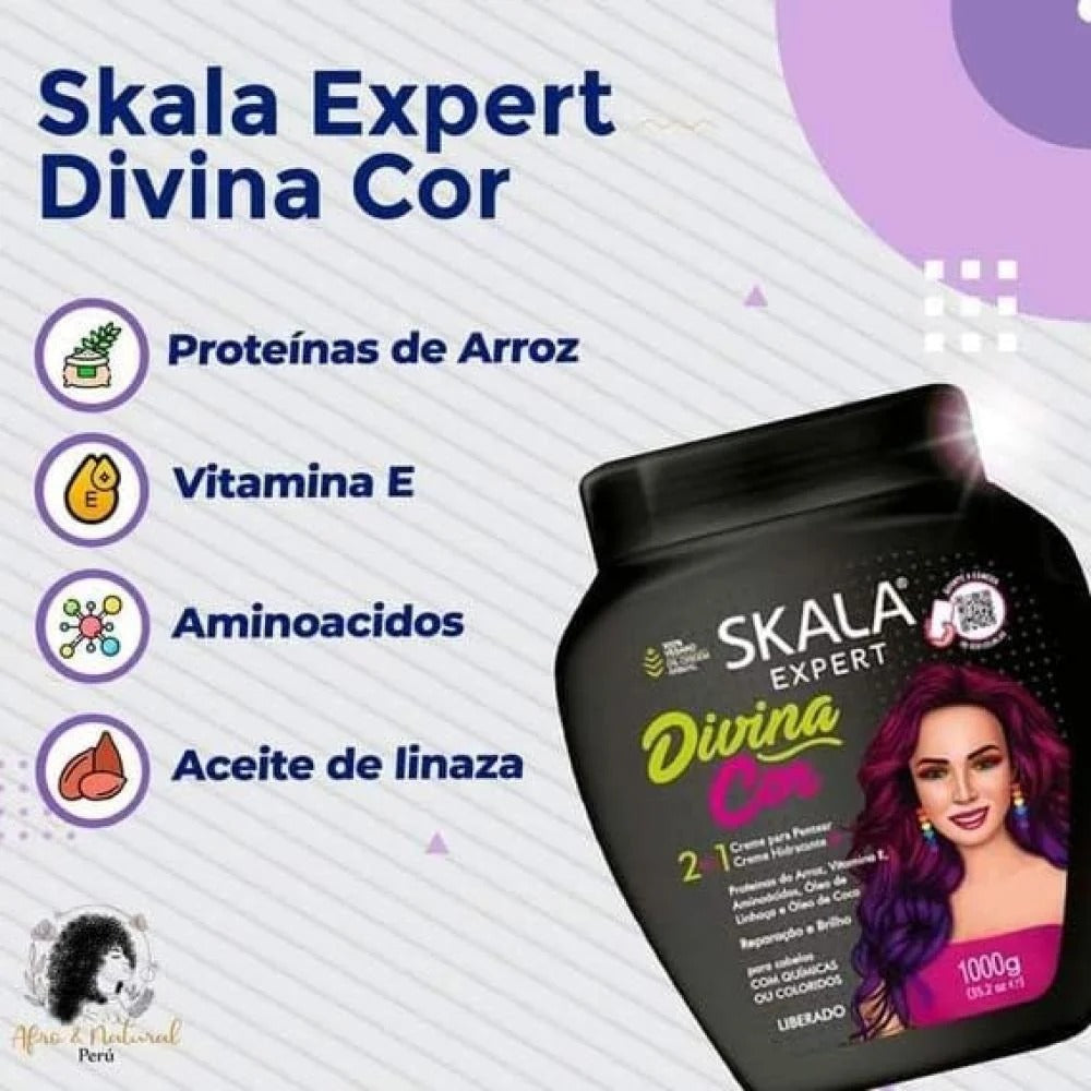 Skala Divina Color 2 in1 Creme - 1000g | سكالا كريم وليف ان للشعر التالف  2 في 1 - 1000 غرام