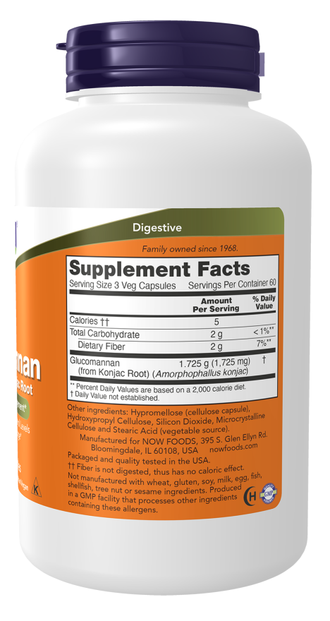 Now Foods Glucomannan 575 mg -180 Capsules |ناو جلوكومانان 575 ملغ – 180 كبسولة