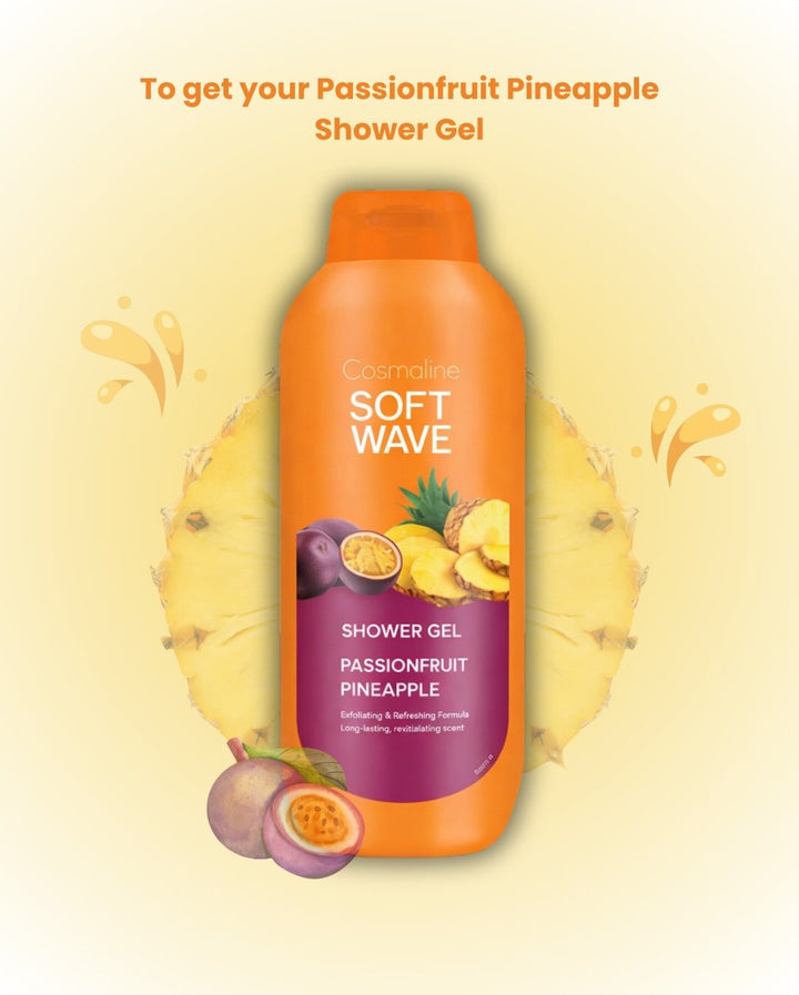 Cosmaline Softwave Passionfruit Pineapple Shower Gel - 650ml | كوزمالين جل استحمام بالباشن فروت و الأناناس - 650 مل
