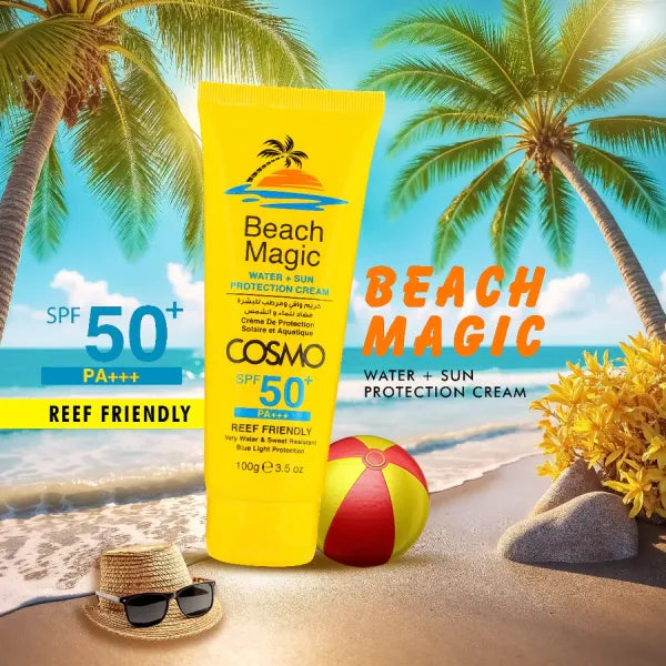 COSMO COSMATEC BEACH MAGIC SUN WATER+SPF 50+ CREAM - 100g | كوزمو كريم حماية من الشمس والماء 50+ - 100غ #3