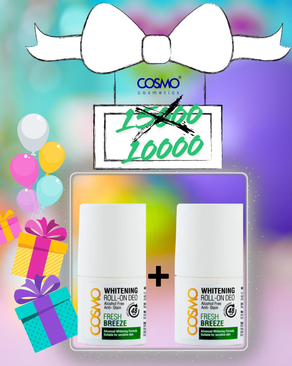 COSMO 2 Pc Offer Pack Whitening Roll- One Deo 48H | عرض كوزمو قطعتين – رول مزيل عرق للتفتيح وحماية لمدة 48 ساعة