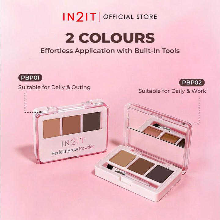 IN2IT Perfect Brow Powder - 3g |ان تو ات بودرة  لتحديد الحواجب - 3 غ