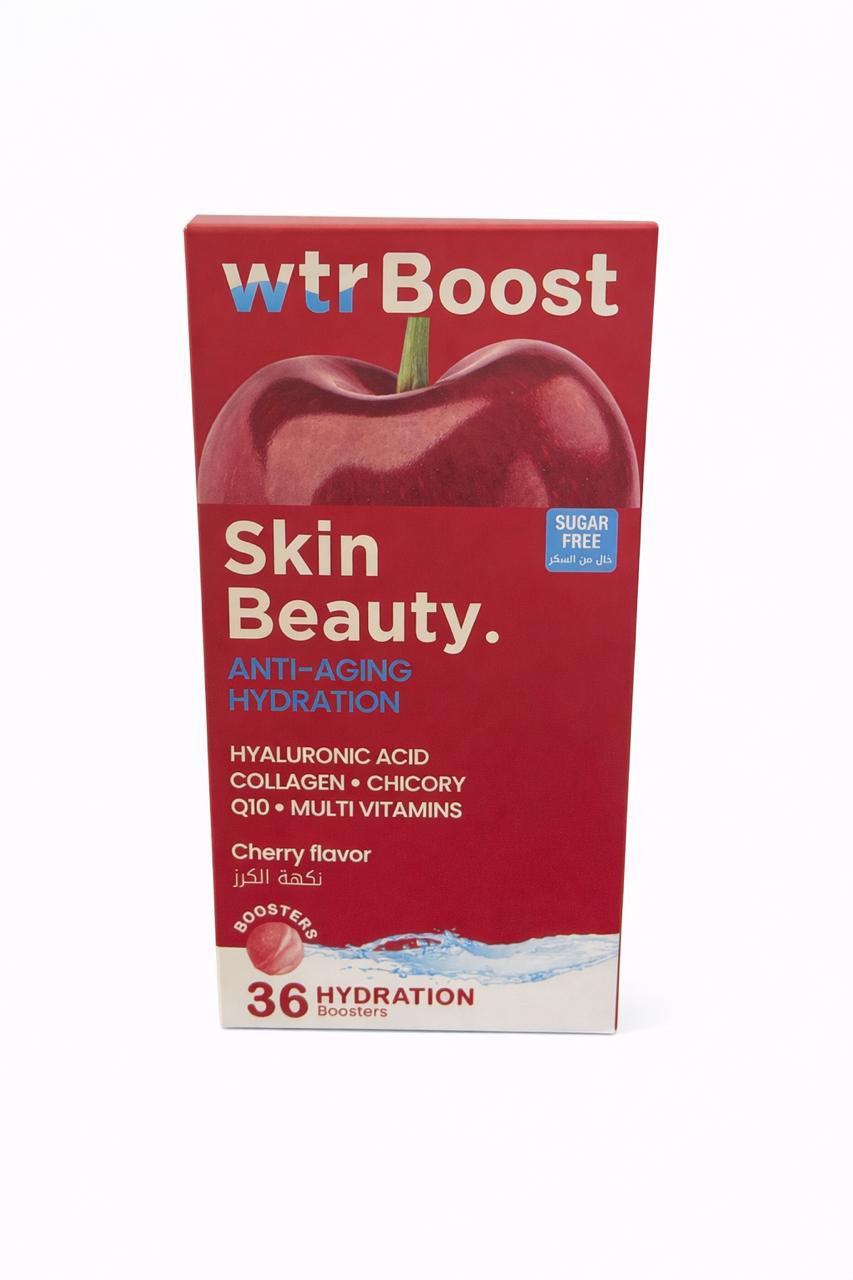 Wtr Boost Skin Beauty Anti Aging Hydration - 36 Hydration Boosters | ووتر بوست مكمل غذائي فوار لدعم صحة البشرة بنكهة الكرز - 36 قرص