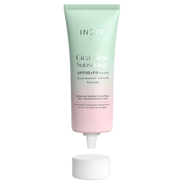 IN2IT Cica Glow Sunscreen SPF50+ PA++++ - 40g | ان تو ات واقي شمسي غلو - 40 غ