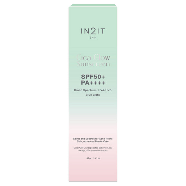 IN2IT Cica Glow Sunscreen SPF50+ PA++++ - 40g | ان تو ات واقي شمسي غلو - 40 غ