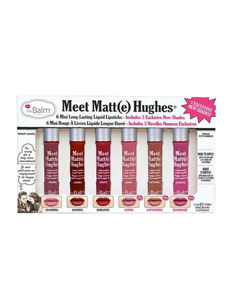 the Balm Meet Matt (e) Hughes Mini Kit - 6pcs | ذا بالم مجموعة أحمر شفاه بالحجم الصغير - 6 قطع