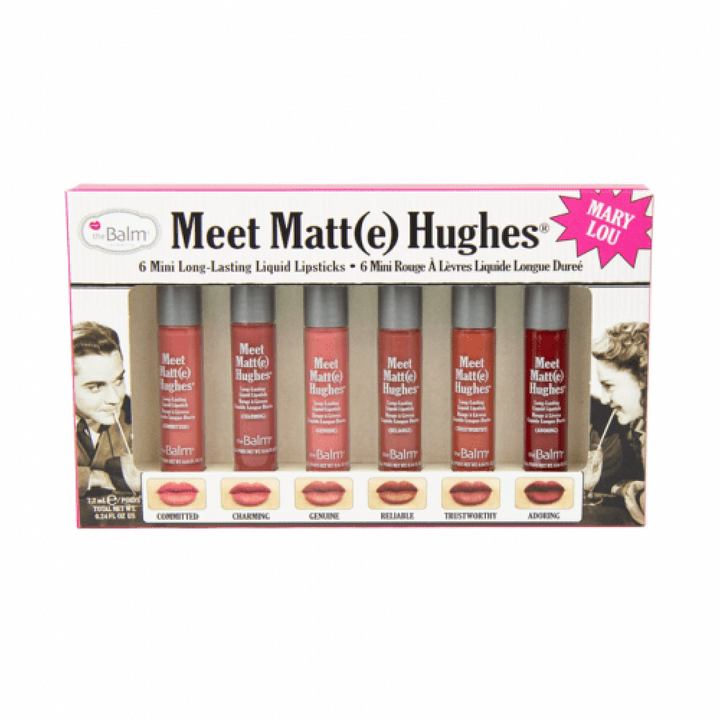 the Balm Meet Matt (e) Hughes Mini Kit - 6pcs | ذا بالم مجموعة أحمر شفاه بالحجم الصغير - 6 قطع