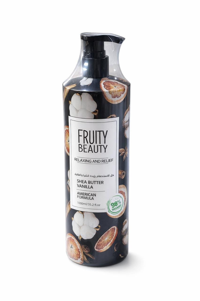 FRUITY BEAUTY Relaxing And Relife Chia Butter Vanilla Shower Gel - 1000ml | فروتي بيوتي شاور جيل فانيلا - 1000 مل