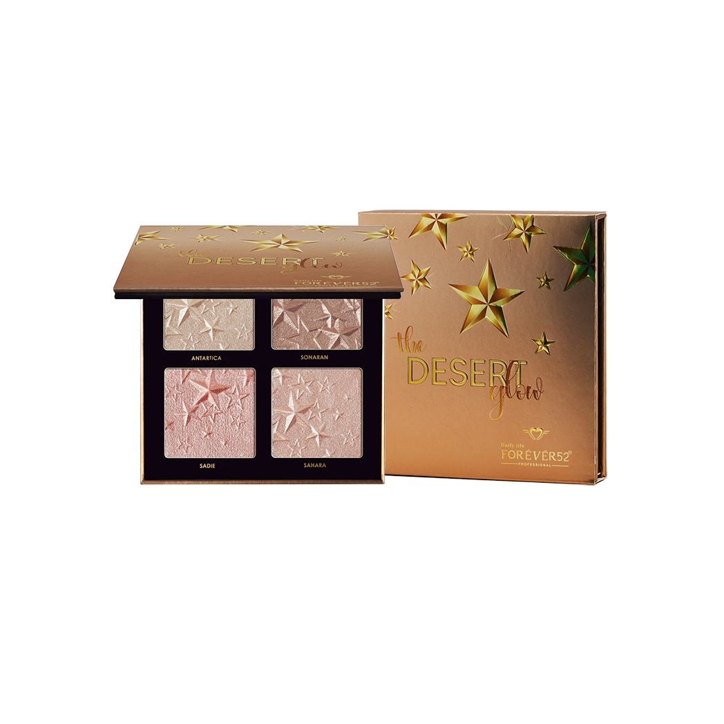 FOR EVER52 The Desert Glow Palette Highlighter - 5.3gx4 | فوريفر52 باليت هايلايتر - 5.3 غرام
