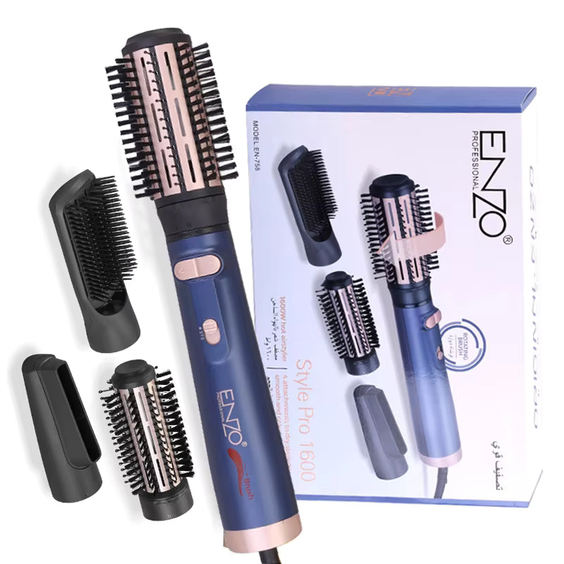 ENZO 4-in-1 Hot Air Spin Styler – Automatic Rotating Hair Dryer Brush for Straightening, Curling & Volumizing | اينزو فرشاة تصفيف الشعر الدوّارة بالهواء الساخن 4 في 1