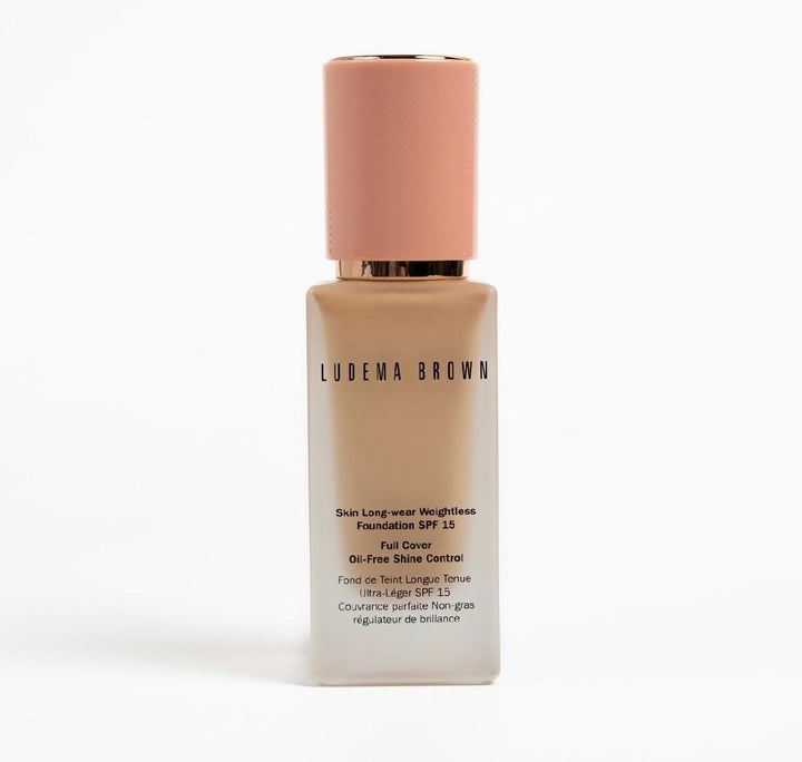 LUDEMA BROWN Foundation Skin Long Wear Weightless Spf 15 Full Cover Oil Free Shine Control - 30ml | لوديما براون كريم اساس خفيف الوزن خالي من الزيوت - 30 مل