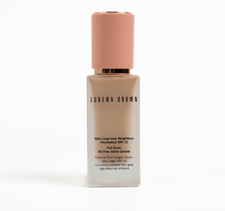 LUDEMA BROWN Foundation Skin Long Wear Weightless Spf 15 Full Cover Oil Free Shine Control - 30ml | لوديما براون كريم اساس خفيف الوزن خالي من الزيوت - 30 مل