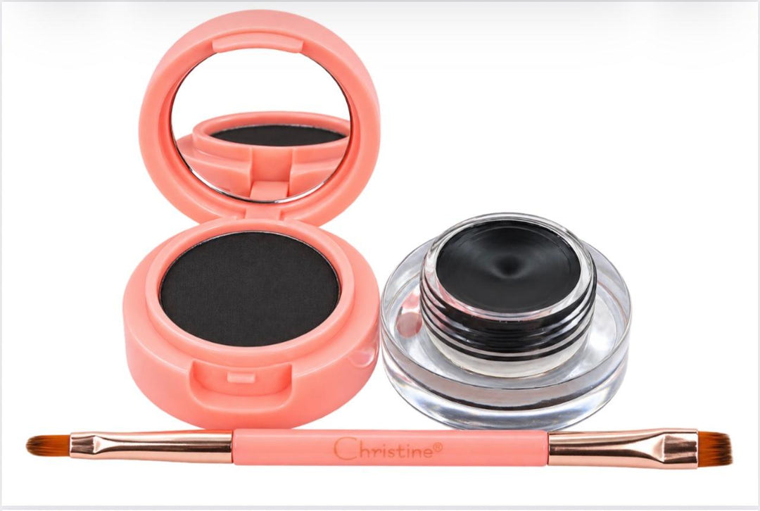 Christine 2 In 1 Eyebrow Powder Gel Eyeliner - 4g | كريستين 2 في 1 بودرة وجل لتحديد الحواجب وآيلاينر – 4 غ