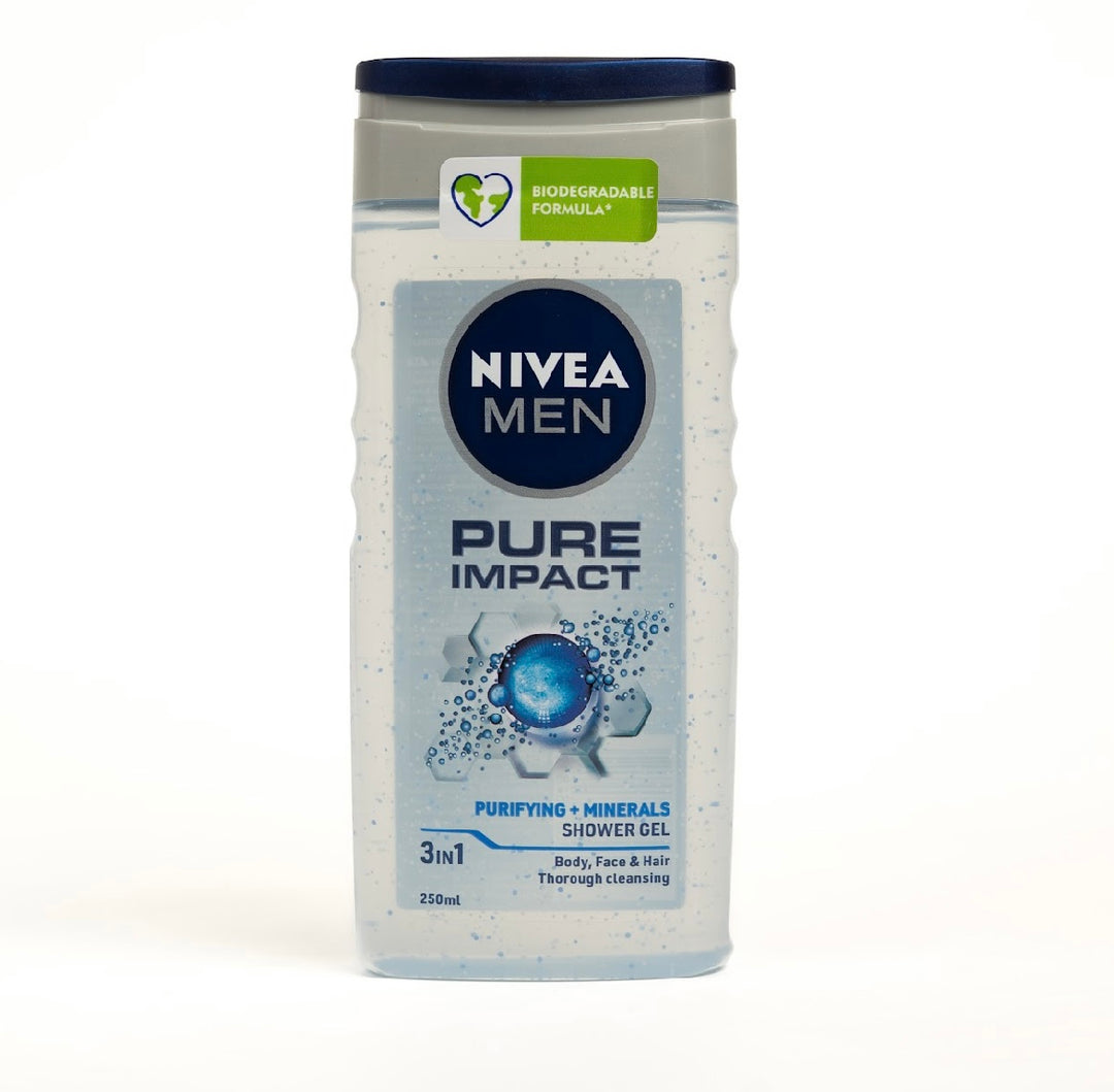 NIVEA SHWRGEL PURE IMPACT - 250ml| نيفيا جل استحمام للجسم رجالي -250 مل