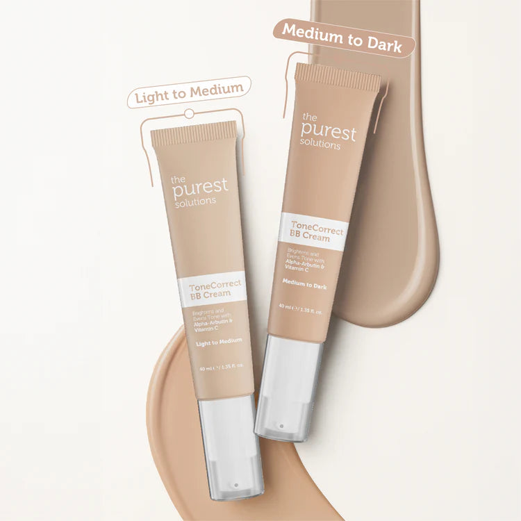 The Purest Solutions Tone Correct BB Cream +50 Spf - 40ml | ذا بيورست بي بي كريم مع لون - 40 مل