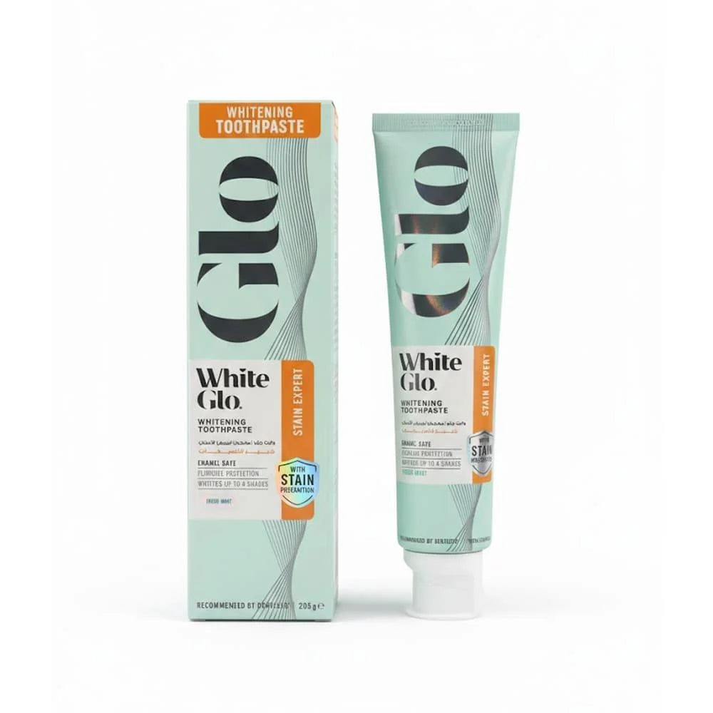 White Glo Stain Expert Whitening Toothpaste - 205g | معجون أسنان وايت جلو ستاين إكسبيرت لتبييض الأسنان – 205 غرام