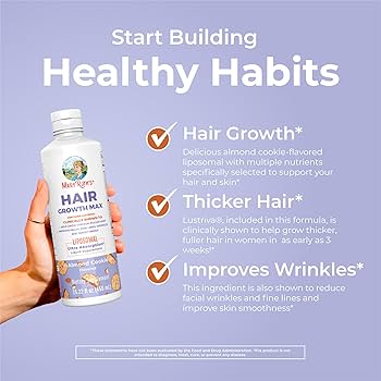 Mary Ruths Mary Ruths Hair Growth Max Liposomal Liquid Supplement Almond Cookie - 450ml - 450ml | ماري روث مكمل غذائي نمو الشعر - 450مل #4