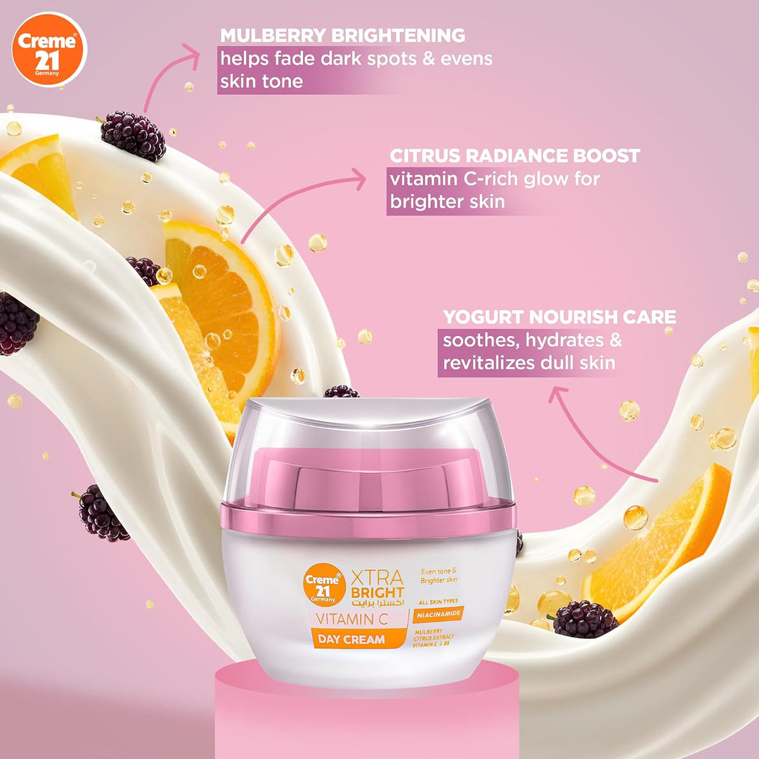 Creme21 Germany Xtra Bright Vitamin C Day Cream - 50ml | كريم 21 كريم الوجه النهاري فيتامين سي - 50مل