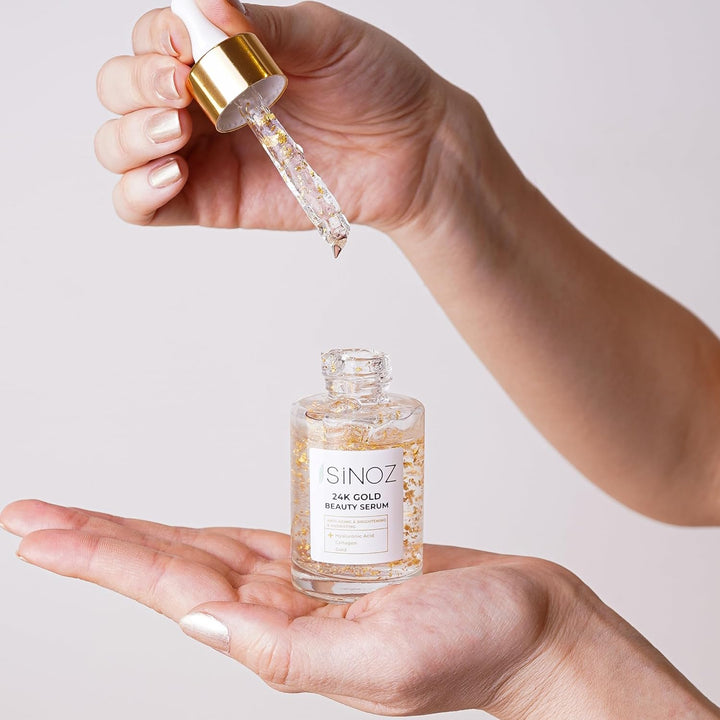Sinoz 24K Gold Beauty Serum with Hyaluronic Acid & Collagen - 30ml | سينوز سيروم الذهب المرطب للبشرة  -30 مل