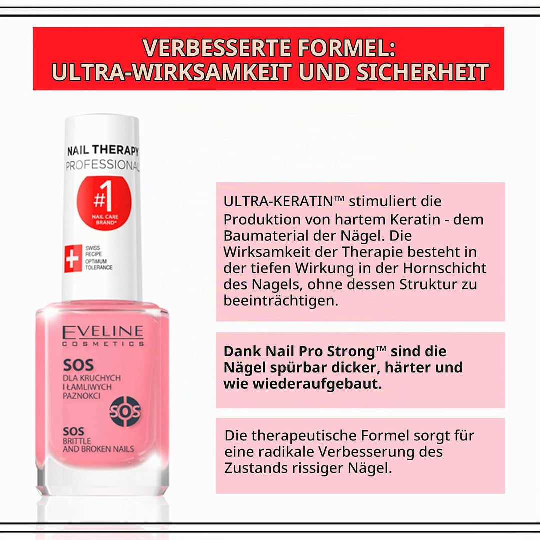 EVELINE Moisturizing vitamin to treat broken and brittle nails - 12ml | ايفلين بلسم لتقوية الأظافر - 122 مل